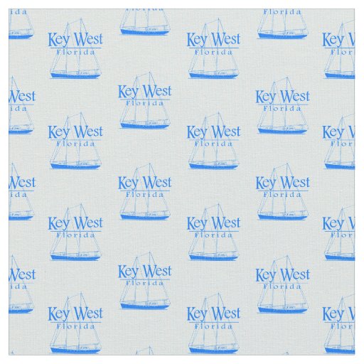 Light Blue Key West Florida Nautical Sailboat Fabric