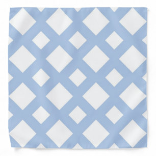 Light Blue Lattice on White Bandana