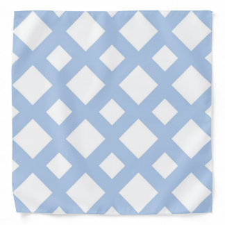 Light Blue Lattice on White Bandana