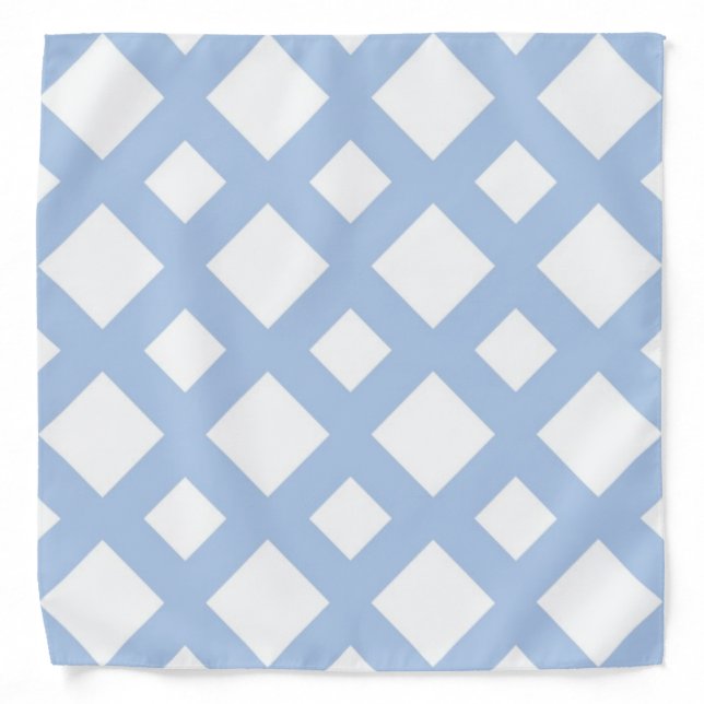 Light Blue Lattice on White Bandana (Front)