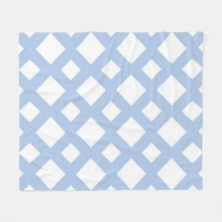 Light Blue Lattice on White Fleece Blanket