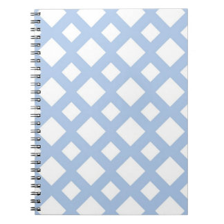 Light Blue Lattice on White Notebook
