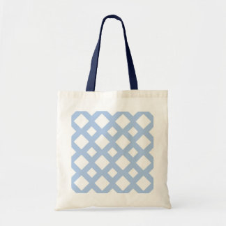 Light Blue Lattice on White Tote Bag