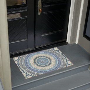 Light Blue Lavender Mandala Doormat