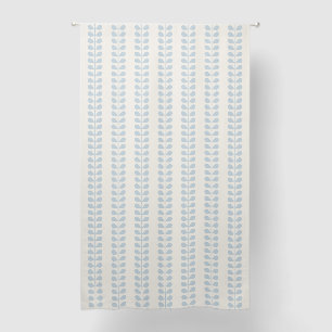 Light Blue Leaf Stripe Blackout Curtains