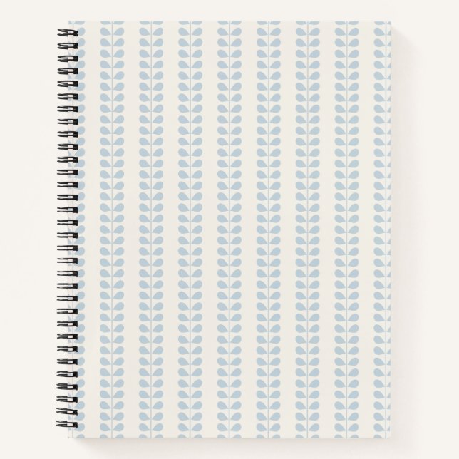 Light Blue Leaf Stripe Notebook (Front)