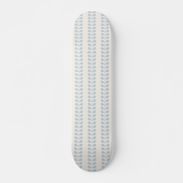 Light Blue Leaf Stripe Skateboard (Front)