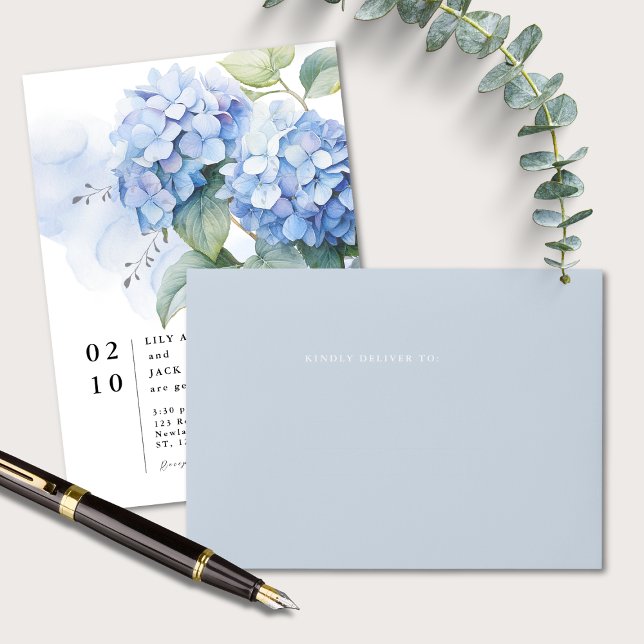 Light Blue Lined Wedding Return Address Envelope (Creator Uploaded)