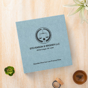 Light-blue linen & Black law logo 3 Ring Binder