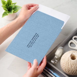 Light Blue Linen Fabric Texture Envelope Mailers
