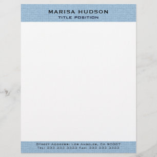Light blue Linen Fabric Texture Letterhead