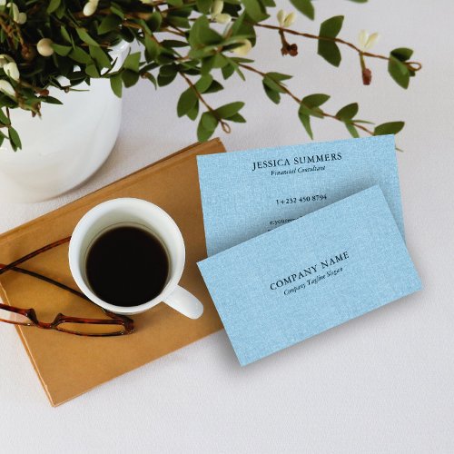 Light Blue Linen Texture Fabric Business Card