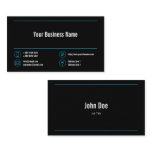 Light Blue Lines Corporate Contact Icons Black Business Card Light Blue Lines Corporate Contact Icons Black Business Card