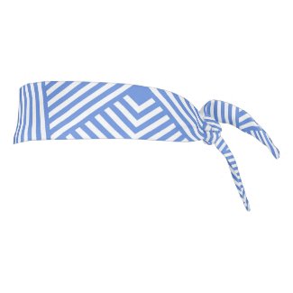 Light blue lines theme geometrical stripes pattern tie headband