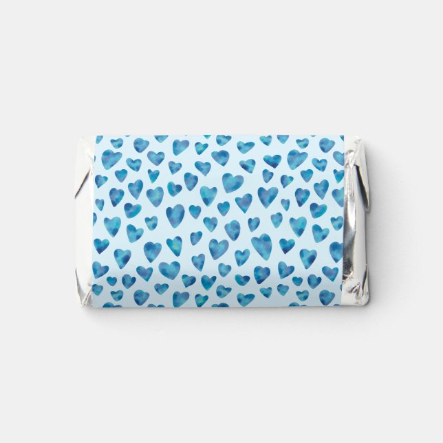 Light Blue Love Heart Valentine Hershey's Miniatures (Front)