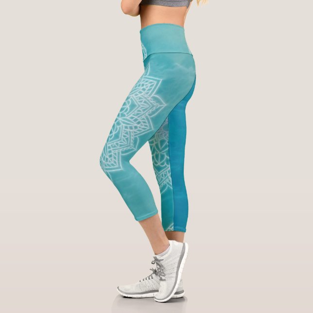 Light blue mandala capri leggings (Left)