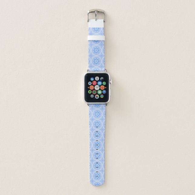 Light Blue Mandala Pattern Apple Watch Band (Front)