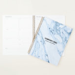 Light-blue marble background planner<br><div class="desc">Light blue and white image of a marble background with a customizable text.</div>