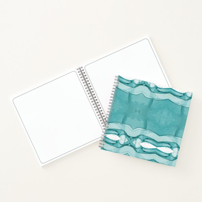 Light Blue Marble Elegant Modern Pattern Notebook (Inside)