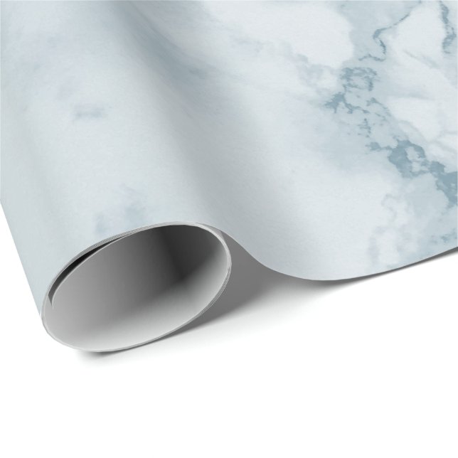 Light Blue Marble Texture Look Wrapping Paper (Roll Corner)