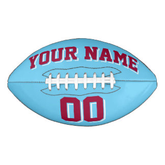 LIGHT BLUE MAROON AND WHITE Custom Football
