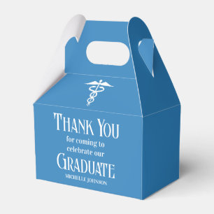 Light Blue Medical School Graduation Party Favor Boxes