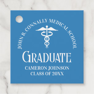 Light Blue Medical School Graduation Party Favor Tags