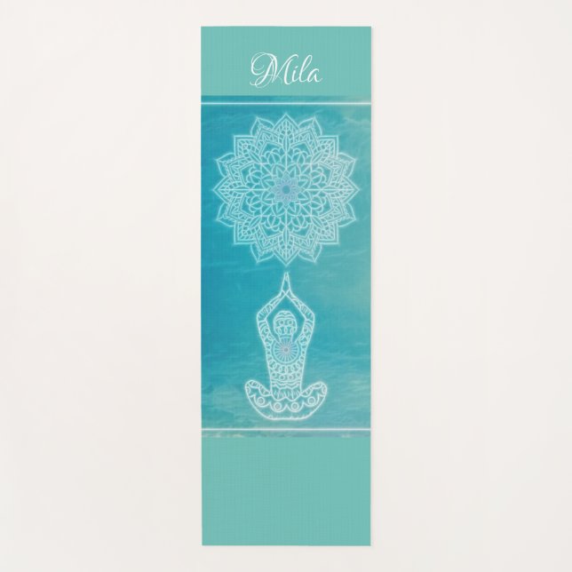 Light blue meditation yoga mat (Front)