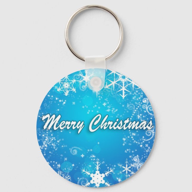 Light blue merry christmas keychain (Front)