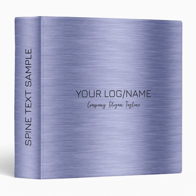 Light Blue Metallic Texture Custom Black Text 3 Ring Binder (Front/Spine)