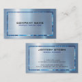Light Blue Metallic Texture Stainless Steel Look Business Card | Zazzle