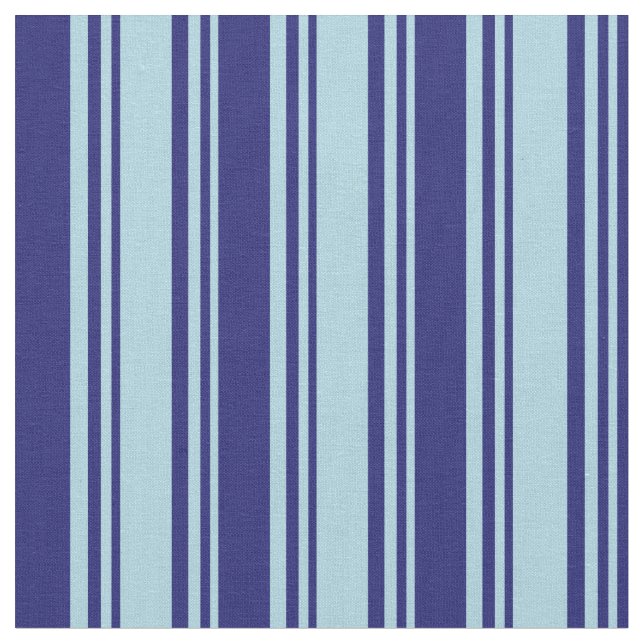 Light Blue & Midnight Blue Colored Lines Fabric (Close Up)