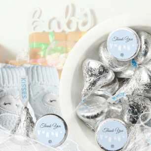 Light Blue Minimalist Baby Boy Shower Thank You Hershey®'s Kisses®