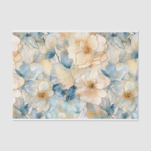 Light Blue Modern Abstract Roses Tissue Paper