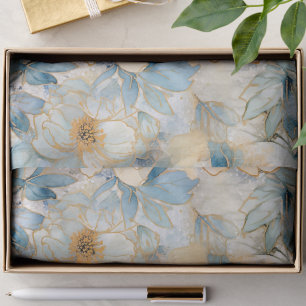 Light Blue Modern Abstract Roses  Tissue Paper
