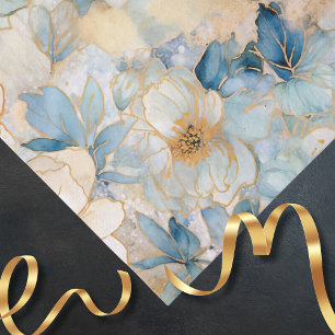 Light Blue Modern Abstract Roses  Tissue Paper