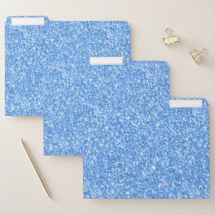 Light-blue Modern Faux Glitter Print File Folder