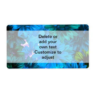 Light blue modern floral pattern label