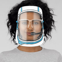 Light Blue Modern Personalized Astronaut Helmet Face Shield