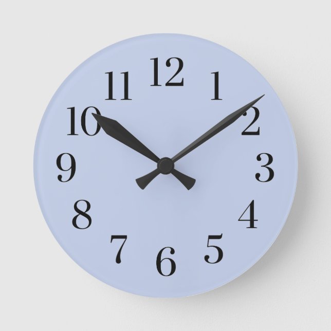 Light Blue Modern Round Clock (Front)