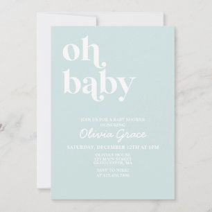 Light blue Modern Simple Baby Shower Invitation