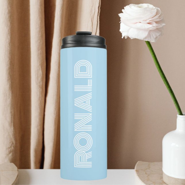 Light Blue Modern Typography Personalized Thermal Tumbler (In Situ)