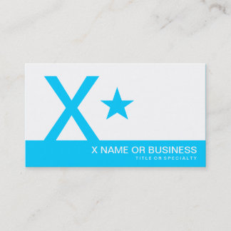 light blue monogram star business card