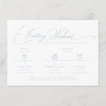Light Blue Monogram Wedding Details Enclosure Card