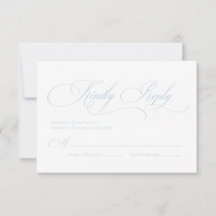 Light Blue Monogram Wedding RSVP Card