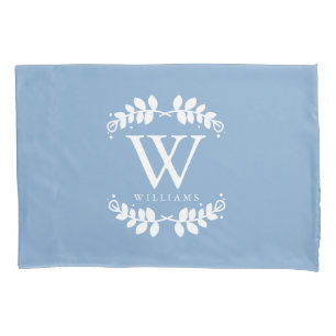 Light Blue Monogrammed Pillow Case