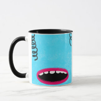 light blue monster mug