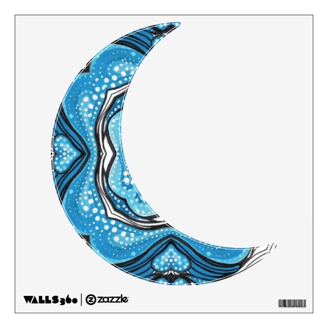Light Blue Moon Shape III Wall Sticker (Front)
