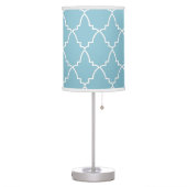 Light Blue Moroccan Lattice Pattern Table Lamp (Left)