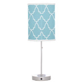 Light Blue Moroccan Lattice Pattern Table Lamp (Back)